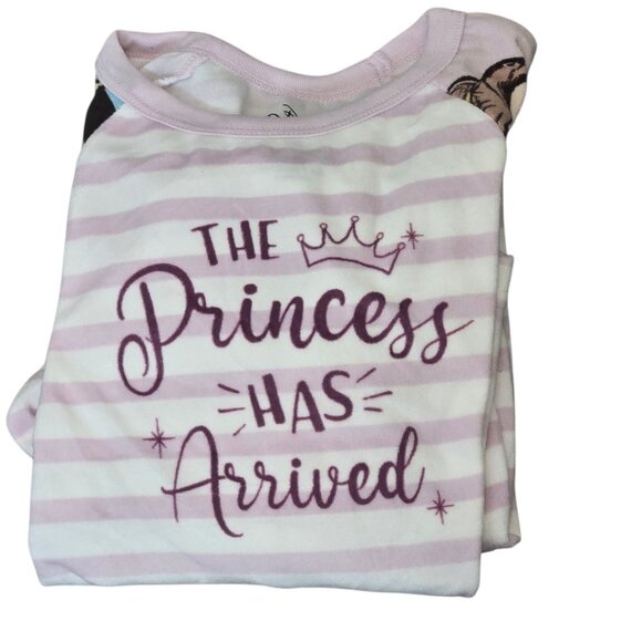 AME Other - Disney Girls NWT 2PC Pajama Set Sz 10/12 "The Princess Has Arrived" Pink Striped